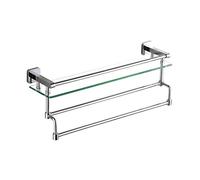 OLSKFUH Bathroom Shelf, Single Layer With Double Tempered Glass Shelf For Kitchen Tableware Storage Bathroom Cosmetics Frame Front Frame,412mm