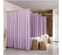 OLSKFUH Beauty Salon Partition Curtain, U Shape Long Support Rod Room Divider Semi-Transparent Curtain, For Beauty Salon Clinic Shared Bedroom Living Room Dining Room,Purple-230x100x220cm