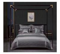 OLSKFUH Bed Four Pieces Set Luxury 4Pcs Bedding Set Chic Stitching Patchwork Embroidery Duvet Cover Premium 1000Tc Cotton Soft Bed Sheet Set,2-Queen