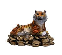 OLSKFUH Brass Money Lying Tiger Sculpture,Metal Copper Animal Zodiac Tiger Statue Model Crafts Desktop Ornament Office Home Living Room Bookshelf Wine Cabinet Decor,