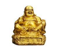 OLSKFUH Buddha Statue Indoor Brass Laughing Buddha Ornaments For Home Living Room Worship Crafts Office Shop Desktop Copper Decorations Meditation Decoration,