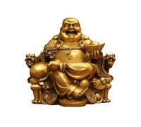 OLSKFUH Buddha Statue Indoor Home Copper Dragon Chair Laughing Buddha Ornaments Living Room Study Crafts Office Decoration Ornaments Meditation Decoration,