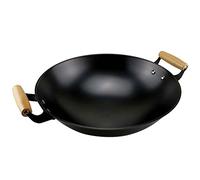 OLSKFUH Cast Iron Ear Pot Round Bottom Big Iron Pot Uncoated Non Stick Wok Casserole Selected Kitchen Cooking Pot,D-42cm