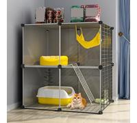OLSKFUH Cat Cages Indoor Large Pet Crate Detachable Extra Large Cat Playpen Diy Pet Crate Transparent Panoramic Cat Villa Cat Enclosure Cat Kennels Cute Kitten Cabinet,Easy To As,A-72 * 47 * 72cm