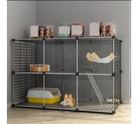 OLSKFUH Cat Cages Indoor Large Pet Crate Detachable Extra Large Cat Playpen Diy Pet Crate Transparent Panoramic Cat Villa Cat Enclosure Cat Kennels Cute Kitten Cabinet,Easy To As,B-107 * 47 * 72cm(1)