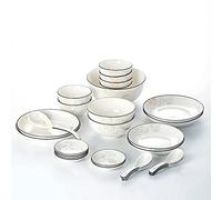 OLSKFUH Ceramic Dinner Plate Sets, 28 Piece Dinnerware Set Service For 6, Pattern Bone China Tableware Plates, Bowls Ceramic Dish Set,Rectangular,Round-One Size