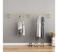 OLSKFUH Creative Garment Display Racks Hanging Rod, Boutique Clothing Store Hanging Clothes Shelf, Retail Clothing Rack Multi Purpose Gold Pipe, Commercial Clothes Storage Hanger,Gold-length 150CM