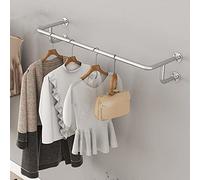 OLSKFUH Creative Garment Display Racks Hanging Rod, Boutique Clothing Store Hanging Clothes Shelf, Retail Clothing Rack Multi Purpose Gold Pipe, Commercial Clothes Storage Hanger,Silvery-length 80CM