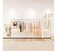 OLSKFUH Creative Garment Rack Gold Pipe Clothing Racks, Boutique Clothing Store Retail Display Stand Clothes Hanging Shelf, Heavy Duty Garment Bar Clothes Rail, Multi-Purpose Clo,Gold-350CM