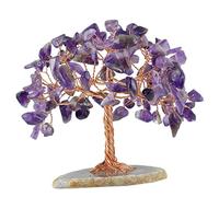 OLSKFUH Crystal Decorative Tree Of Life Living Room Crystal Wealth Tree Raw Ore Base Gravel Leaf Copper Wire Handmade Living Room Crafts Tree Ornaments Creative Crafts Feng Shui Tree,A