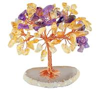 OLSKFUH Crystal Decorative Tree Of Life Living Room Crystal Wealth Tree Raw Ore Base Gravel Leaf Copper Wire Handmade Living Room Crafts Tree Ornaments Creative Crafts Feng Shui Tree,C