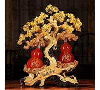 OLSKFUH Crystal Money Tree Gourd Feng Shui Good Luck Wealth Tree Decor Business Gift For Office Home Living Room Crystal Tree,Medium