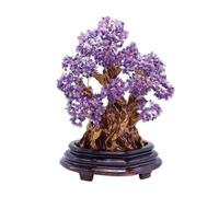 OLSKFUH Crystal Money Tree Tabletop Crystal Fortune Tree Ornaments, Living Room Office Feng Shui Decorations Feng Shui Gem Tree,Purple