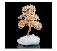 OLSKFUH Crystal Tree/Money Tree Fortune Tree Topaz Amethyst White Crystal Bottom Artificial Lucky Tree Creative Crafts Office Shop Desktop Feng Shui Decoration Gem Tree,H