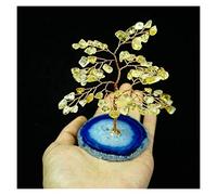 OLSKFUH Crystal Tree/Money Tree Natural Crystal Creative Tree Get Rich Tree Decoration Crystal Lucky Tree Gem Tree Ornaments Tree Of Life Handmade Home Decoration Healing Gift Ge,Light Green