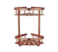 OLSKFUH Double Tier Space Aluminum Bathroom Shower Storage Shelfs Bath Shampoo Triangle Basket Toilet Shelves Corner Shelf Wall Mounted Bath Caddy Rack,Rose Gold