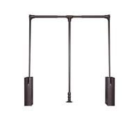 OLSKFUH Drawer Type Trouser Rack,Pull Down Closet Rod,Pull-Down Wardrobe Rod Lifting Wardrobe Rail 6 Width Adjustable Hydraulic Pad Storage System For Hanging Clothes, 30Kg Load,Brown-510-660mm