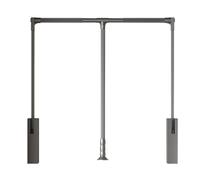 OLSKFUH Drawer Type Trouser Rack,Pull Down Closet Rod,Pull-Down Wardrobe Rod Lifting Wardrobe Rail 6 Width Adjustable Hydraulic Pad Storage System For Hanging Clothes, 30Kg Load,Grey-510-660mm