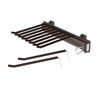 OLSKFUH Drawer Type Trouser Rack,Pull Out Pants Hangers,Side Mount Pull Out Trousers Rack 10 Arms, Wardrobe Pull Out Pants Rack, Extendable Closet Valet Rod Double Row Rails, Fo,Browna
