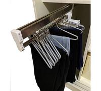 OLSKFUH Drawer Type Trouser Rack,Pull Out Pants Rack Pull-Out Clothes Hanger Rod Telescopic 30-80 Cm, Household Trousers Rod White Stainless Steel Hanging Wardrobe Trousers And C,600mm/23.6inch