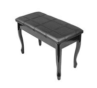 OLSKFUH Faux Leather Piano Stool Fixed Height Bench With Music Storage Compartment Comfortable Duet Made Of Solid Wood Upholsterood 76X35X49Cm,Zwart-One Size