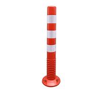 OLSKFUH Flexible Street Cones For Parking Traffic Delineator Posts,Plastic Traffic Control Equipment Safety Bollard Barrier Post For Driveway/Sidewalk/Public Area,Visual Caution,Red+white-1 Pack