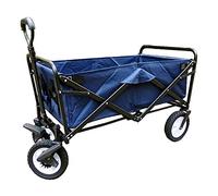 OLSKFUH Handcart, Portable Folding Garden Trolley Cart Heavy Duty Trolley Wagon Multi-Function Shopping Cart For Outdoor Camping Beach Pull Truck With 4 Wheels, Load:75Kg/Red,Blue