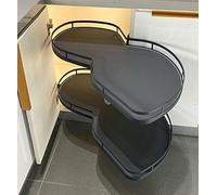OLSKFUH Kitchen Pull Out Cabinet Storage Rack Space Saving 2 Tier Gray Left Hand Corner Cabinet Cabinet Rotating Storage Rack Heavy Duty Multipurpose Cutlery Rack Stable And Dura,Right