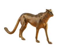 OLSKFUH Large Copper Leopard Statue, Exquisite Metal Money Leopard Sculpture For Home And Office Decor, Realistic Brass Animal Panther Figurine,