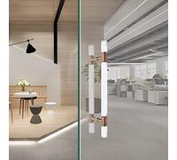 OLSKFUH Modern Push Pull Bar Handle,Office Push Pull Door Handle For Business Sliding Glass Doors,H Shaped Acrylic Clear Tube/Double Sided Barn Door Hardware,23/30/40/47 In,Rose D-100cm/39.3in