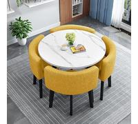 OLSKFUH Modern Round Dining Table Set For 4 With Chairs Small Circle Kitchen Table For Conference Room 31.5" Round Dining Room Table Set,A22-90x90x75cm