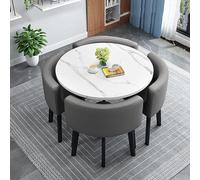 OLSKFUH Modern Round Dining Table Set For 4 With Chairs Small Circle Kitchen Table For Conference Room 31.5" Round Dining Room Table Set,A2-80x80x75cm