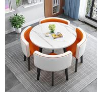 OLSKFUH Modern Round Dining Table Set For 4 With Chairs Small Circle Kitchen Table For Conference Room 31.5" Round Dining Room Table Set,A13-80x80x75cm