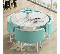 OLSKFUH Modern Round Dining Table Set With Chairs Space Saving Furniture For Dining Living And Conference Room 4 Seater Table And Chair Set Stylish Addition To Any Room,39