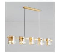 OLSKFUH Modern Style Led Chandelier For Kitchen Dining Room Table Office Black Copper Ceiling Pendent Lamp Indoor Luxury Hanging Light,Gold-WHITE LIGHT_5LIGHT