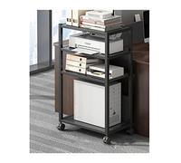 OLSKFUH Monitor Rack,Printer Stand Multilayer Movable Printer Stand With Storage Rolling Floor-Standing Deskside Pc Host Stand Adjustable Storage Shelf Rack On Wheels For Office,