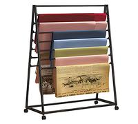 OLSKFUH Movable Scarf Rack Stand With Wheels, Double-Sided Metal Display Shelf For Flower Shops, Craft Rooms & Retail, Versatile Storage Organizer For Accessories,Black-100x40x120cm