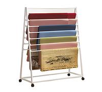 OLSKFUH Movable Scarf Rack Stand With Wheels, Double-Sided Metal Display Shelf For Flower Shops, Craft Rooms & Retail, Versatile Storage Organizer For Accessories,White-100x40x120cm