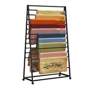 OLSKFUH Movable Scarf Rack Stand With Wheels, Double-Sided Metal Display Shelf For Flower Shops, Craft Rooms & Retail, Versatile Storage Organizer For Accessories,Black-70x40x165cm