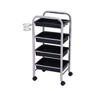 OLSKFUH Movable Trolleys Storage Rack Serving Cart Cart Tool Beauty Salon Cart With 4 Drawers 1 Hair Dryer Holder,Rolling Trolley For Spa/Tattoo/Hairdresser,Utility Cart With Uni,