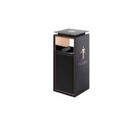 OLSKFUH Outdoor Trash Can Large Hotel Trash Can With Ashtray Lobby Elevator Entrance Vertical Hall Stainless Steel Hotel Shopping Mall Smoke Cans Classification Courtyard Trash C,B-S
