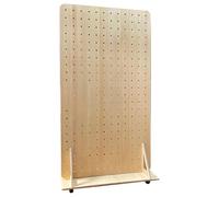 OLSKFUH Pegboard Panels,Movable Freestanding Pegboard Organizer Stand, Wooden Pegboard Panels Storage System Decorative Pegboard Combination Kit Garage Pegboard Display Rack 360,Natural-b-80x166cm