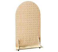 OLSKFUH Pegboard Panels,Movable Freestanding Pegboard Organizer Stand, Wooden Pegboard Panels Storage System Decorative Pegboard Combination Kit Garage Pegboard Display Rack 360,Natural-a-80x166cm