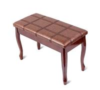 OLSKFUH Piano Stool,Dressing Table Stoolfixed Height Piano Bench With Music Storage Compartment,Comfortable Duet Piano Stool,Made Of Solid Wood,Upholstered Piano Bench 76X35X49Cm,Teak