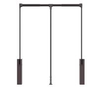 OLSKFUH Pull Down Closet Rod,Extendable Pull Out Closet Rod - Adjustable Wardrobe Rail & Laundry Drying Rack, Wall-Mounted Space-Saver Clothes Hanger, Supports 10Kg,Grey-510~660M,Brown-600~890mm