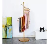 OLSKFUH Pull-Out Trouser Rack Removable Pull-Out Rack Wardrobe Storage Expandable Space Saving Drawer-Style Hanger Rod Rolling Trolley,Spiral Hijab67 X17 Gold Self-Supporting Sca,