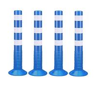 OLSKFUH Reflective Parking Cones 12 8 6 5 4 2 Pack, 30In Traffic Delineator Safety Post For Parks/Garden Pathways/Streets, Commercial Flexible Caution Cones Bollard Post,Blue-4 Pack