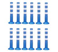 OLSKFUH Reflective Parking Cones 12 8 6 5 4 2 Pack, 30In Traffic Delineator Safety Post For Parks/Garden Pathways/Streets, Commercial Flexible Caution Cones Bollard Post,Blue-12 Pack