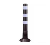 OLSKFUH Reflective Parking Cones 12 8 6 5 4 2 Pack, 30In Traffic Delineator Safety Post For Parks/Garden Pathways/Streets, Commercial Flexible Caution Cones Bollard Post,Black-1 Pack