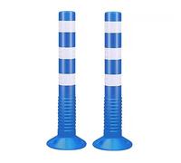 OLSKFUH Reflective Parking Cones 12 8 6 5 4 2 Pack, 30In Traffic Delineator Safety Post For Parks/Garden Pathways/Streets, Commercial Flexible Caution Cones Bollard Post,Blue-2 Pack